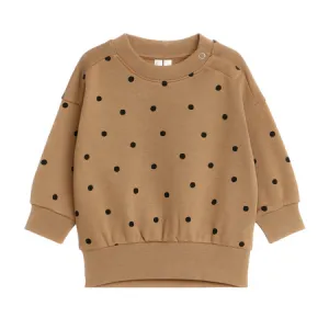 Brown Polka Dot Relaxed Fit Jumper