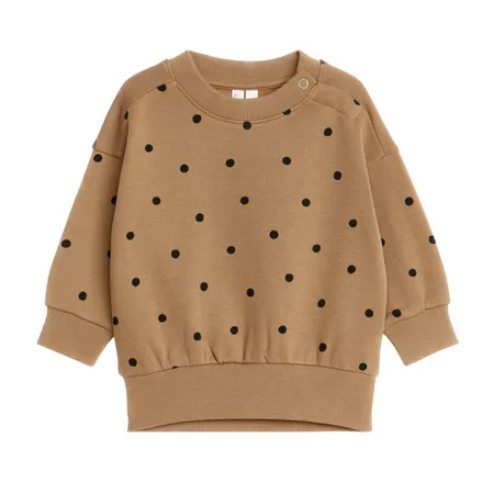 Brown Polka Dot Relaxed Fit Jumper