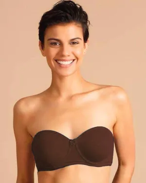Brown Pushup Bra - Massage Form Bra with Removable Straps - Underwired Single Padded Bra