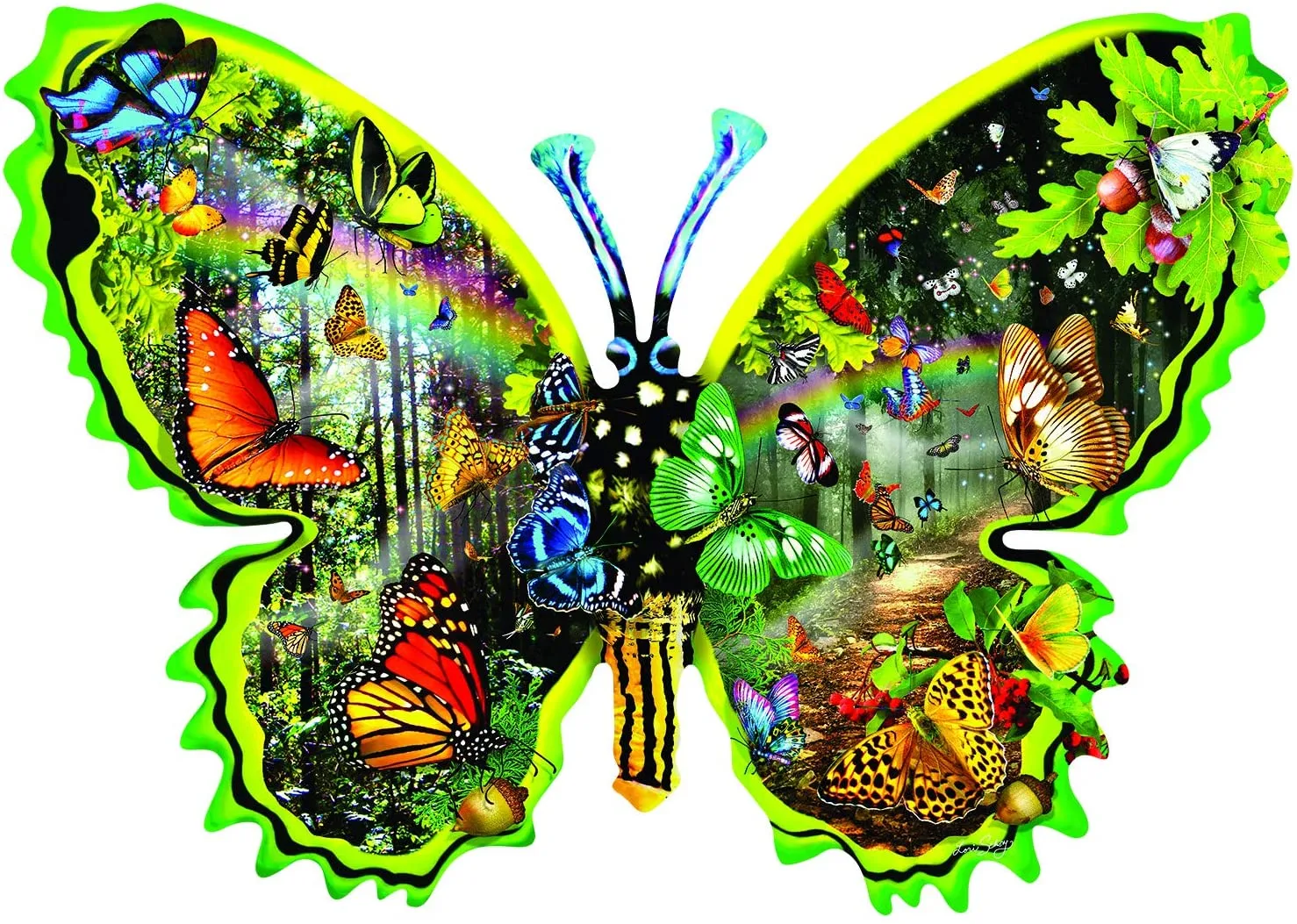 Butterfly Migration - 1000pc Shaped Jigsaw Puzzle By Sunsout