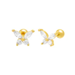 Butterfly Threaded Ball Stud Earring