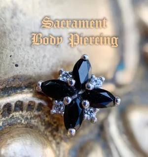 BVLA - mini- pleades featuring genuine onyx and VS white diamonds.