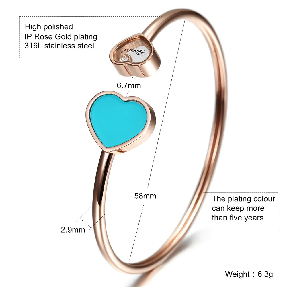C-shaped colorful heart-shaped bracelet-NSB1536ST