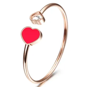 C-shaped colorful heart-shaped bracelet-NSB1536ST