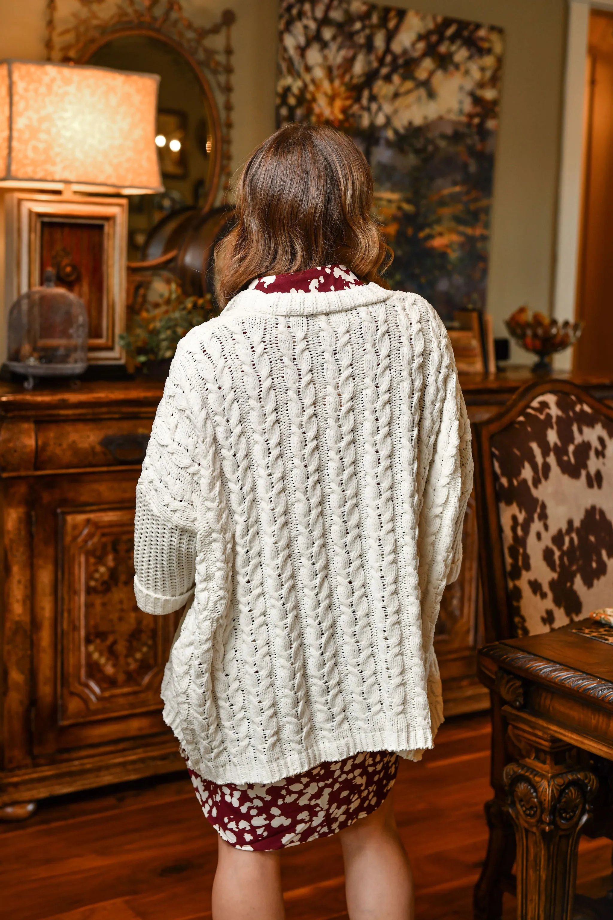 Cable Knit Cardi - Cream