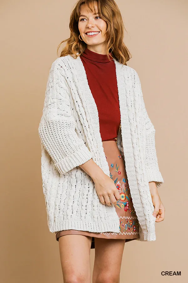 Cable Knit Cardi - Cream