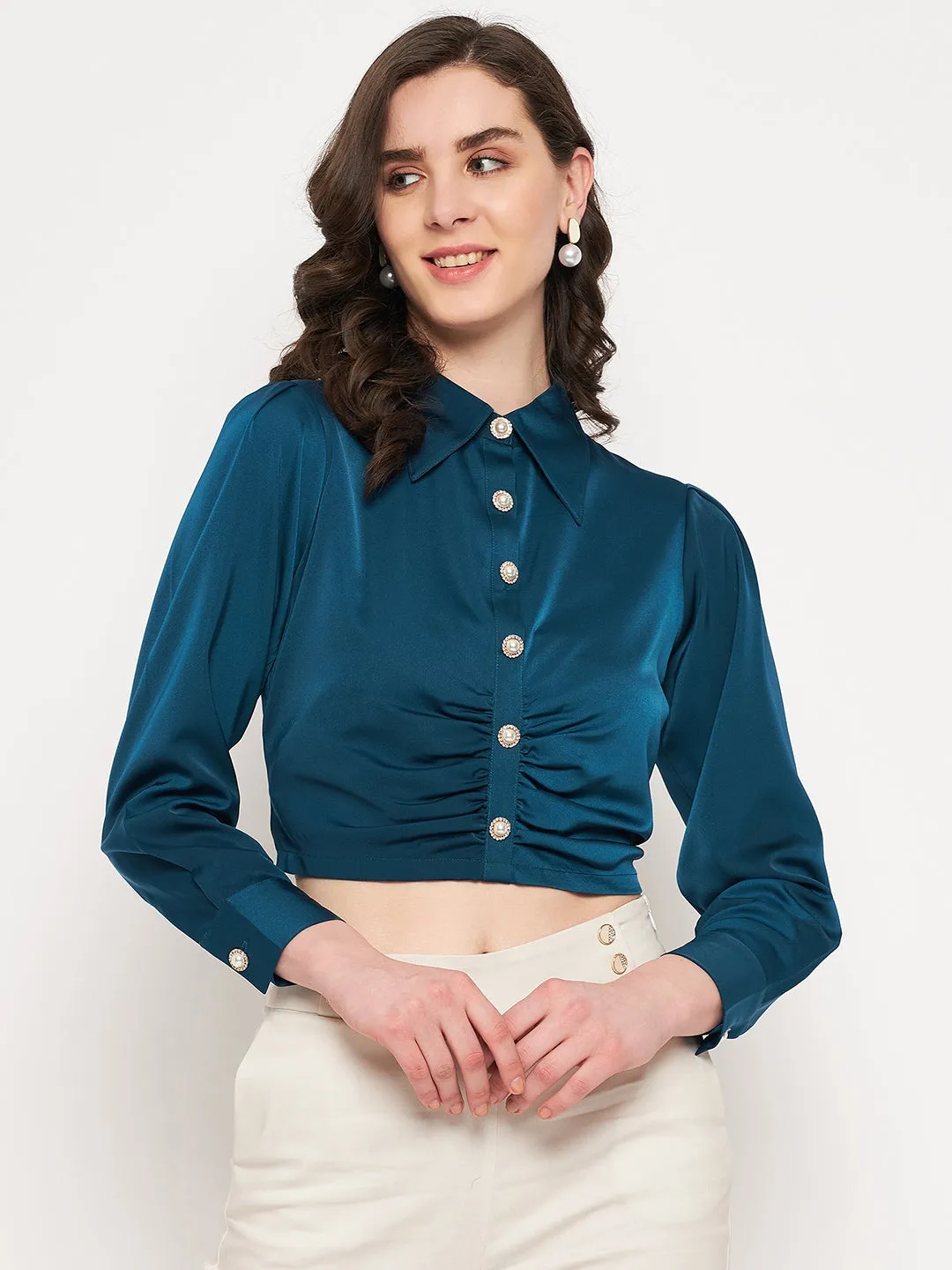 Camla Barcelona Peacock Green Solid Top