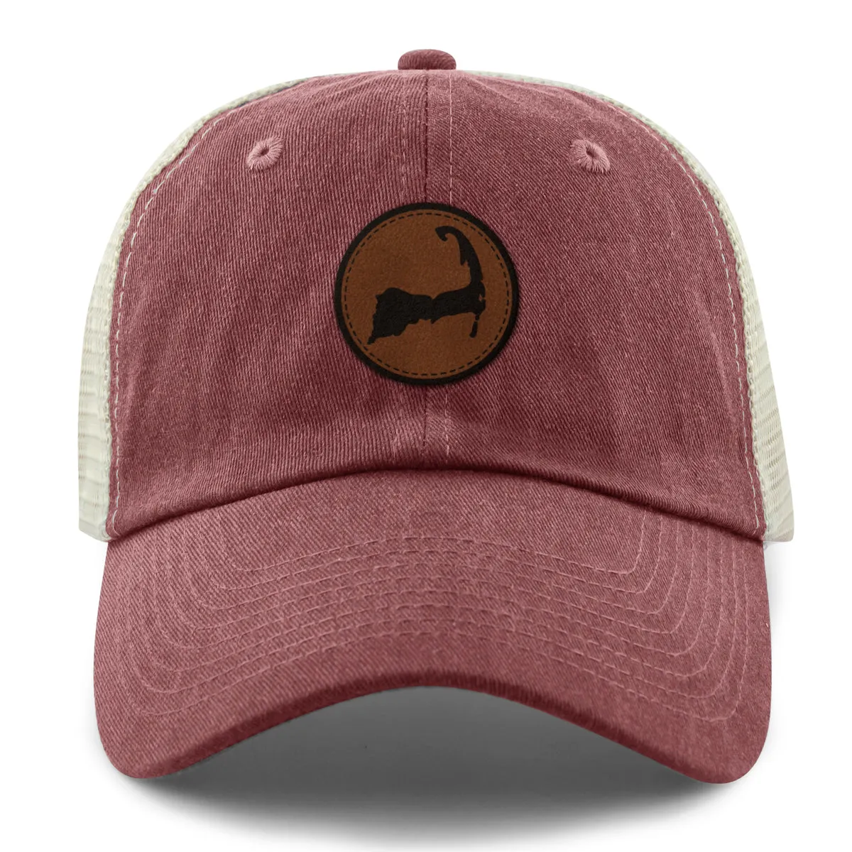 Cape Cod Circle Leather Patch Relaxed Trucker