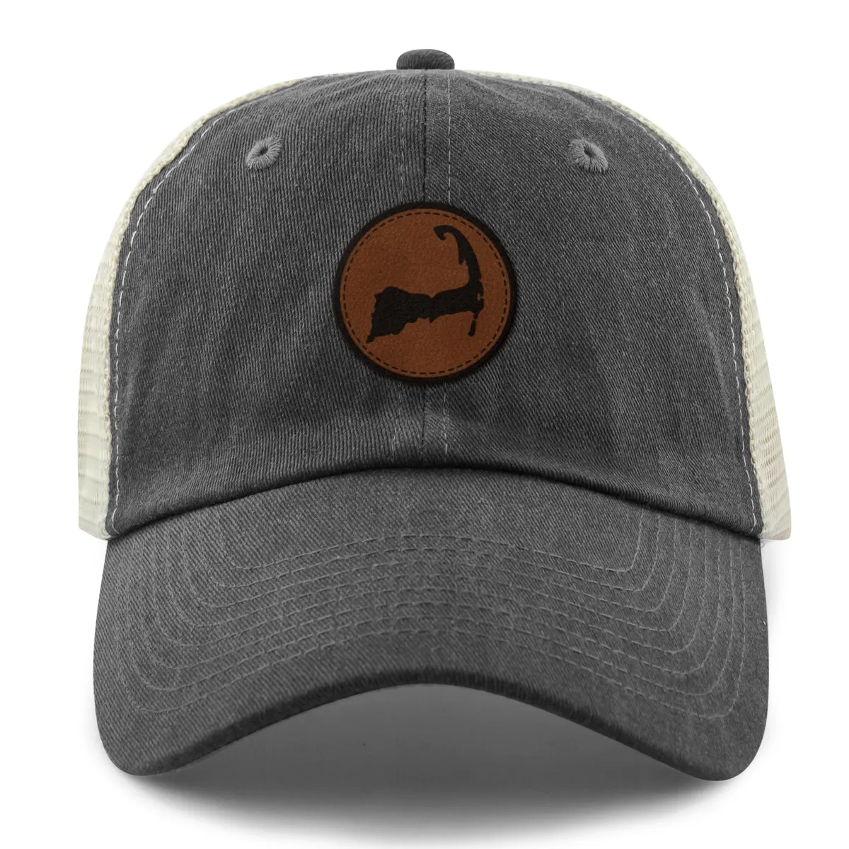 Cape Cod Circle Leather Patch Relaxed Trucker