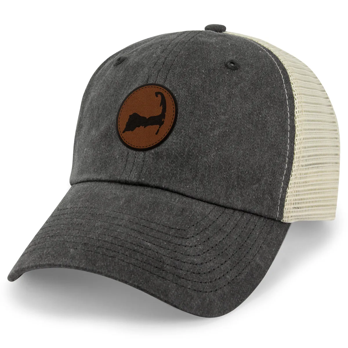 Cape Cod Circle Leather Patch Relaxed Trucker