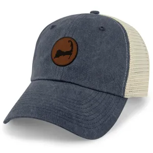 Cape Cod Circle Leather Patch Relaxed Trucker