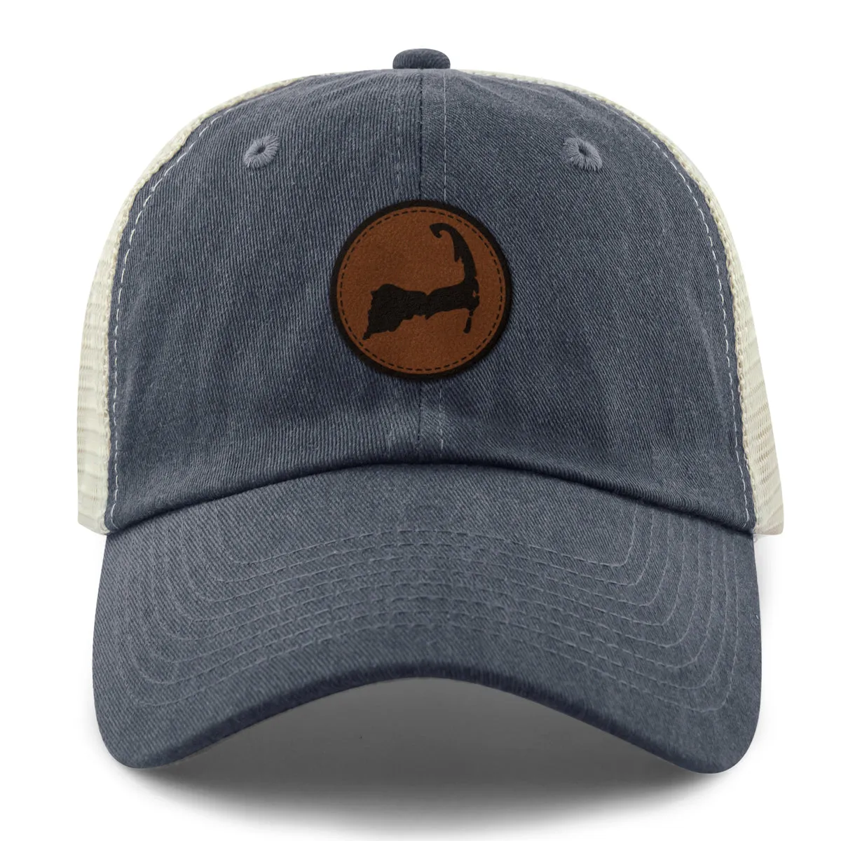 Cape Cod Circle Leather Patch Relaxed Trucker