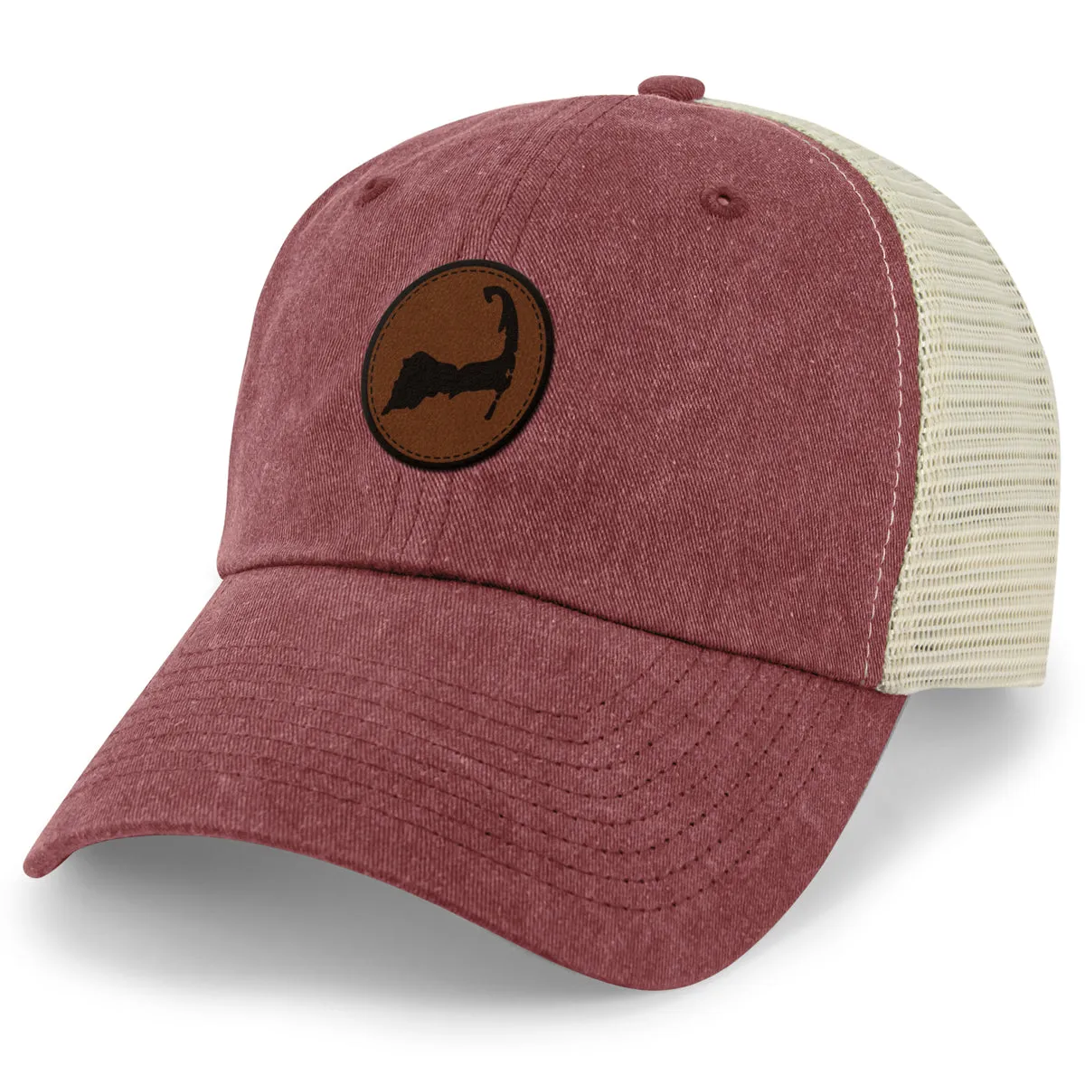 Cape Cod Circle Leather Patch Relaxed Trucker