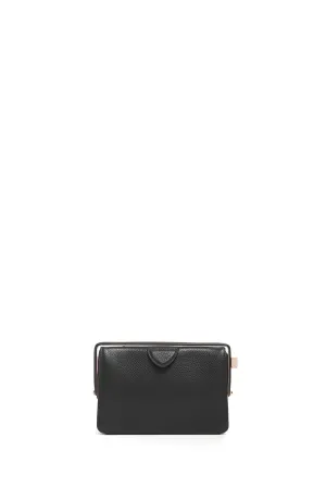 Carrington Clutch in Black Textured Leather