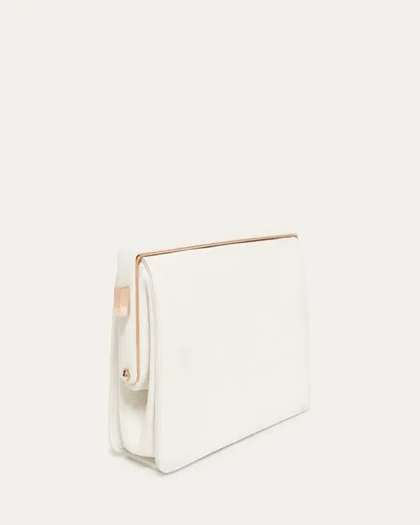 Carrington Clutch in Ivory Textured Leather