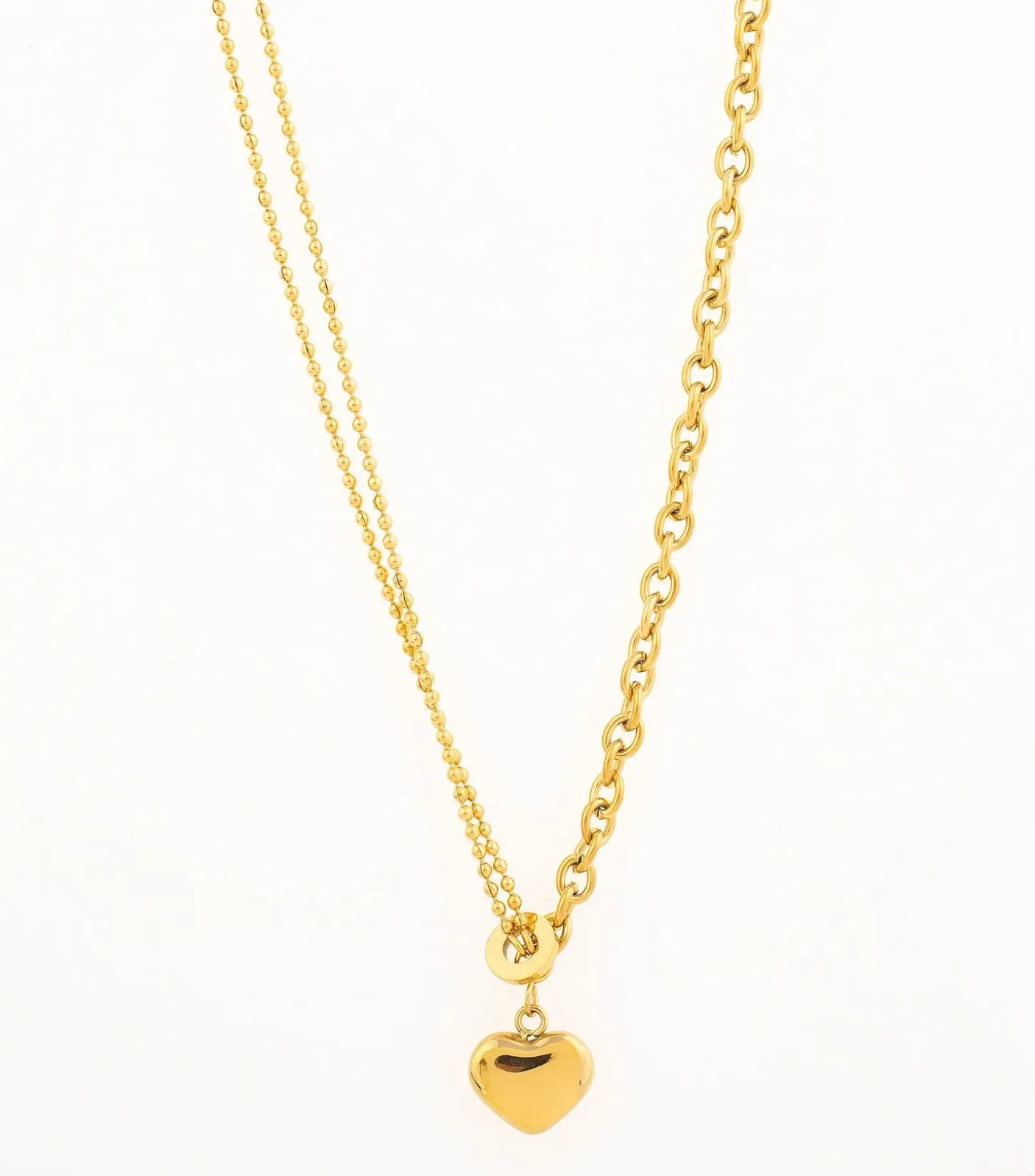 Chains and Heart Shaped Necklace