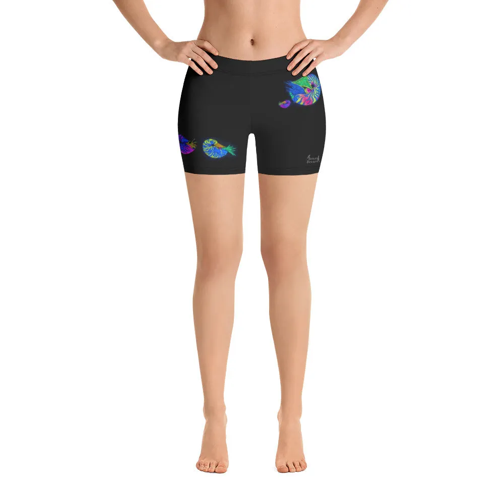 Chambered Nautilus Stretch Shorts for Ladies