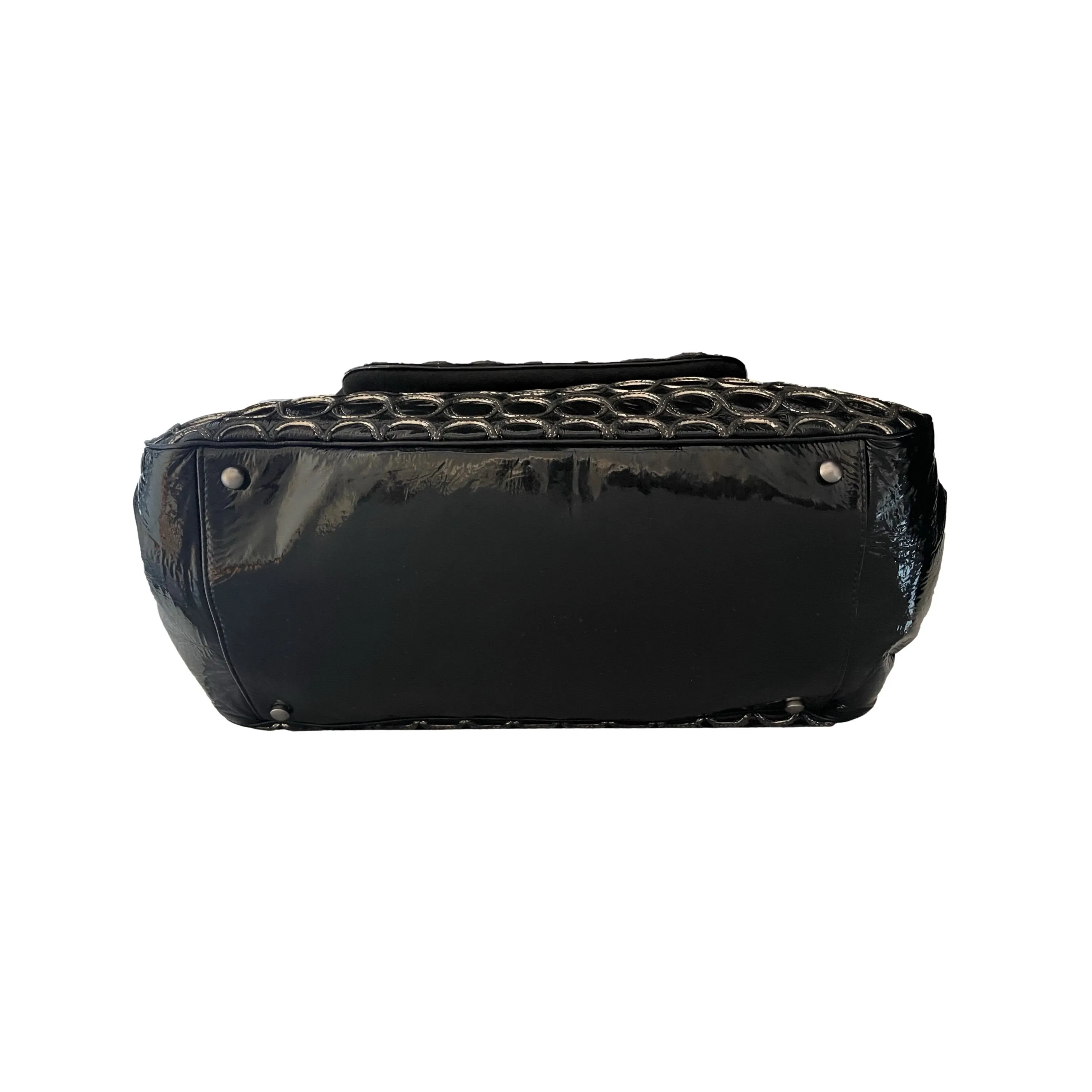 Chanel Gunmetal Textured Chain Shoulder Bag