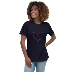 Chicken Footprint Heart Women's Relaxed T-Shirt