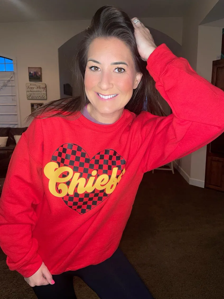 Chiefs Checkered Heart