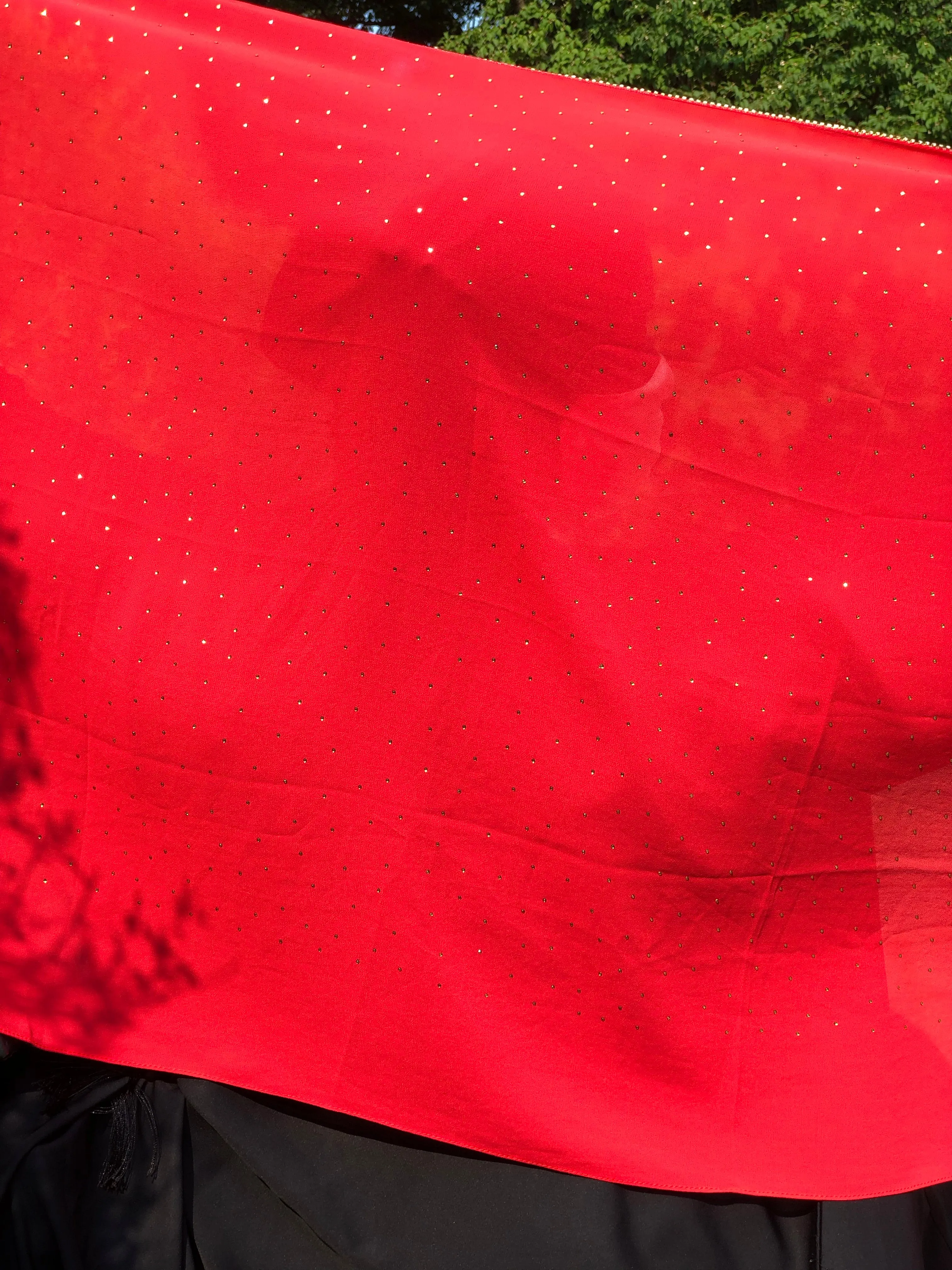 Chiffon with Rhinestone-Red