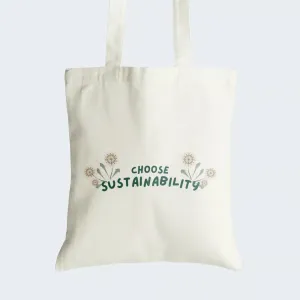 Choose Sustainability Tote Bag With Zipper