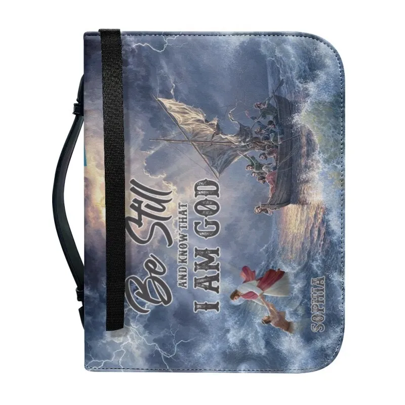 Christianartbag Bible Cover - Be Still And Know That I Am God Bible Cover - Personalized Bible Cover - Divine Voyage Bible Cover - CABBBCV01060923.
