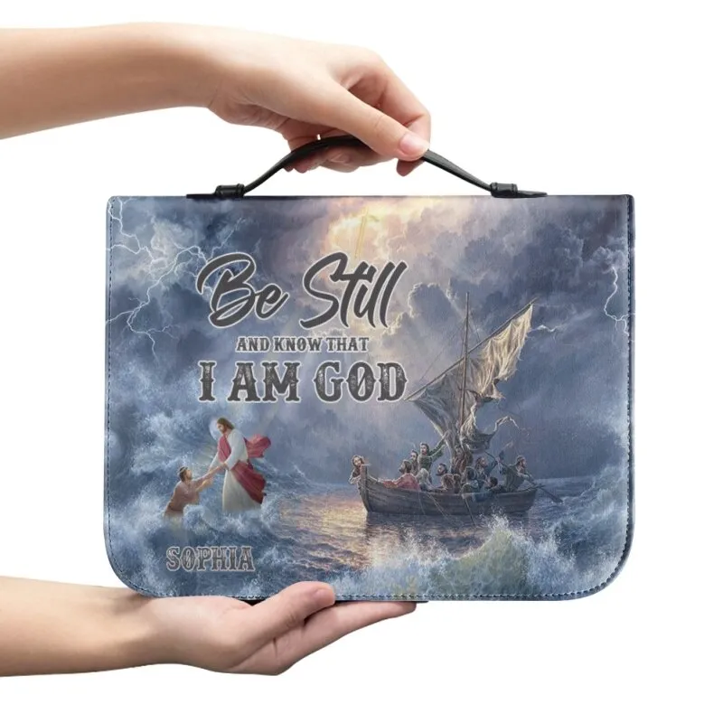 Christianartbag Bible Cover - Be Still And Know That I Am God Bible Cover - Personalized Bible Cover - Divine Voyage Bible Cover - CABBBCV01060923.