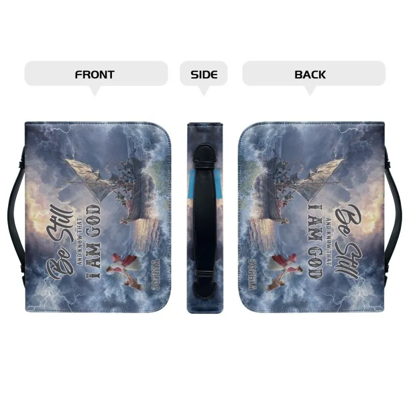 Christianartbag Bible Cover - Be Still And Know That I Am God Bible Cover - Personalized Bible Cover - Divine Voyage Bible Cover - CABBBCV01060923.