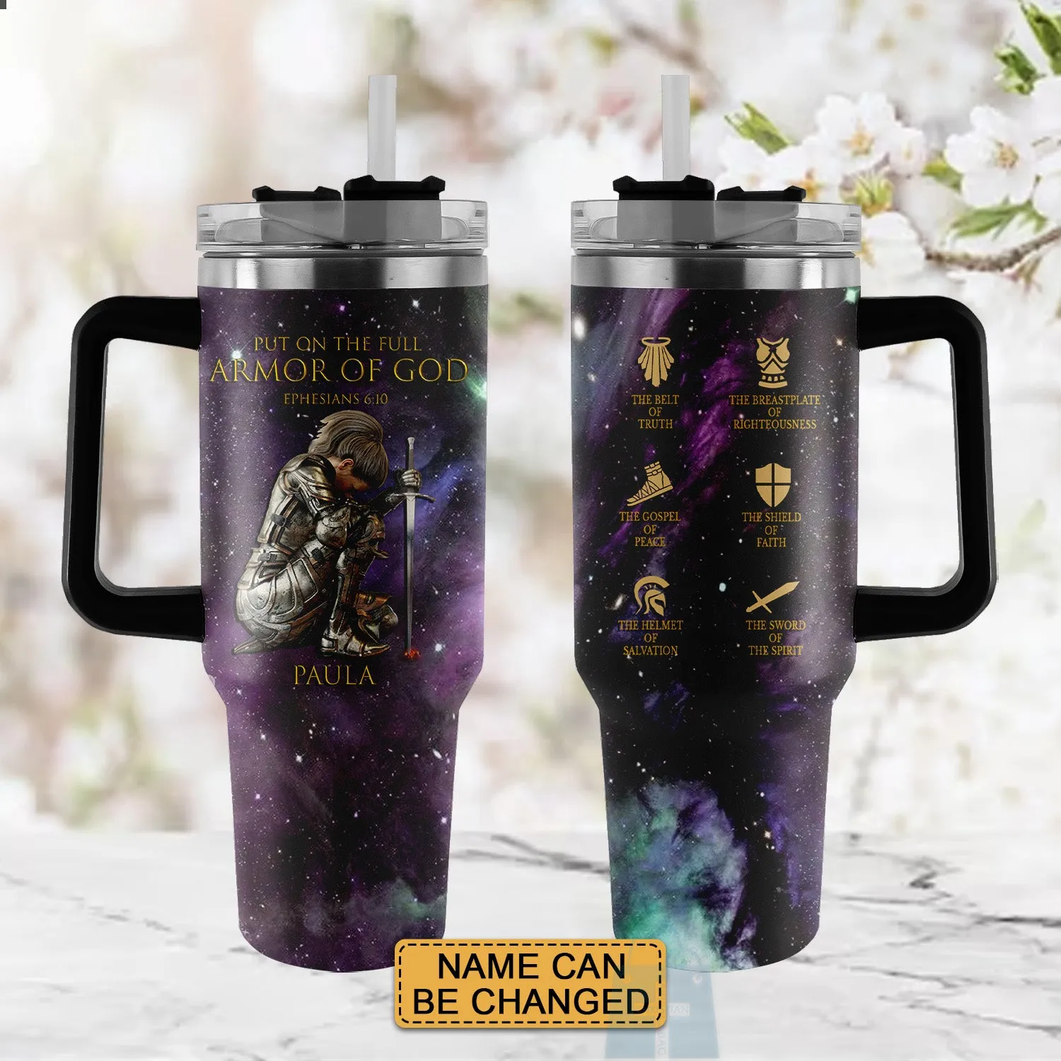 Christianartbag Drinkware, Put On The Full Armor Of God Personalized Tumbler, Personalized Mug, Tumbler, Christmas Gift, CABDR 01120124.