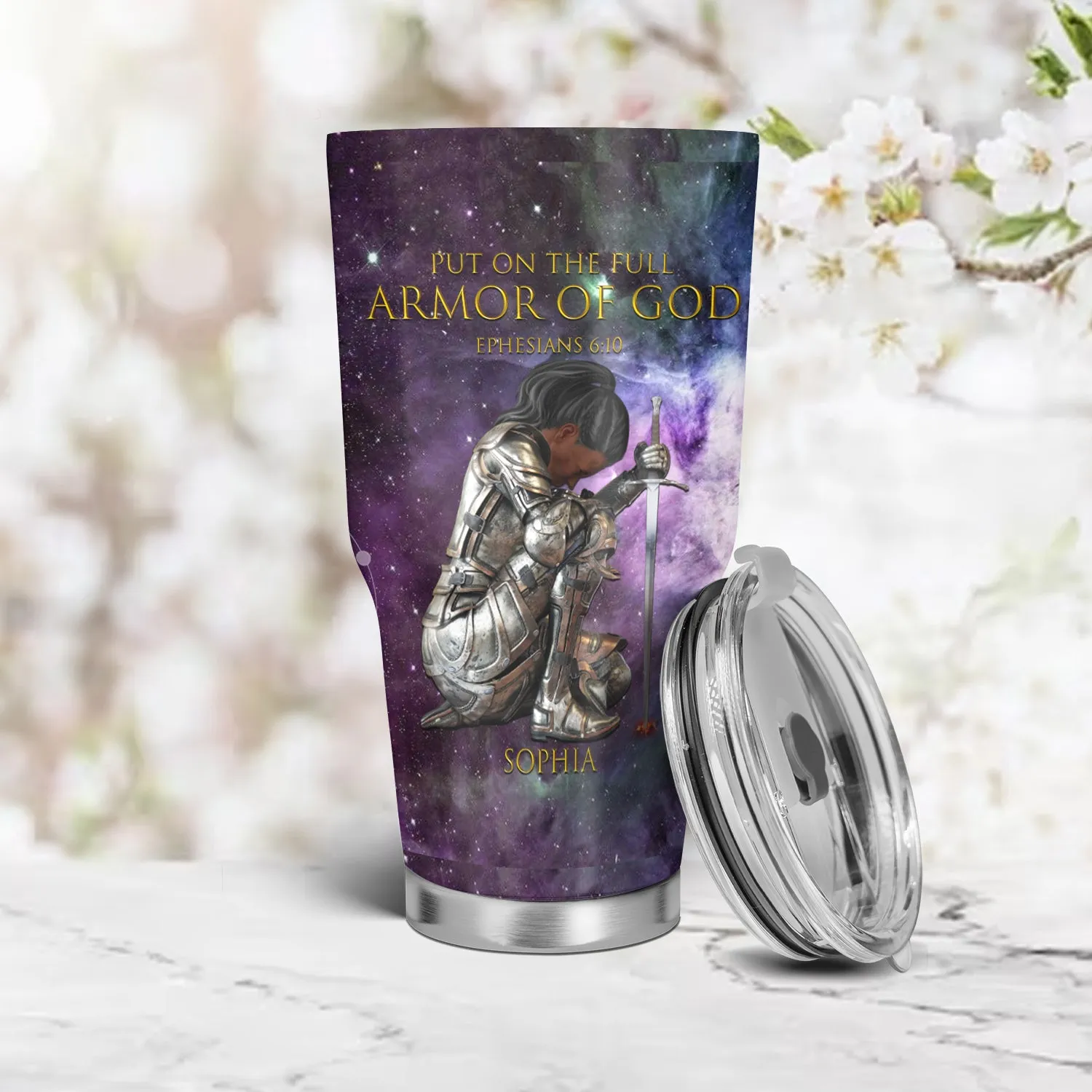Christianartbag Drinkware, Put On The Full Armor Of God Personalized Tumbler, Personalized Mug, Tumbler, Christmas Gift, CABDR 01120124.