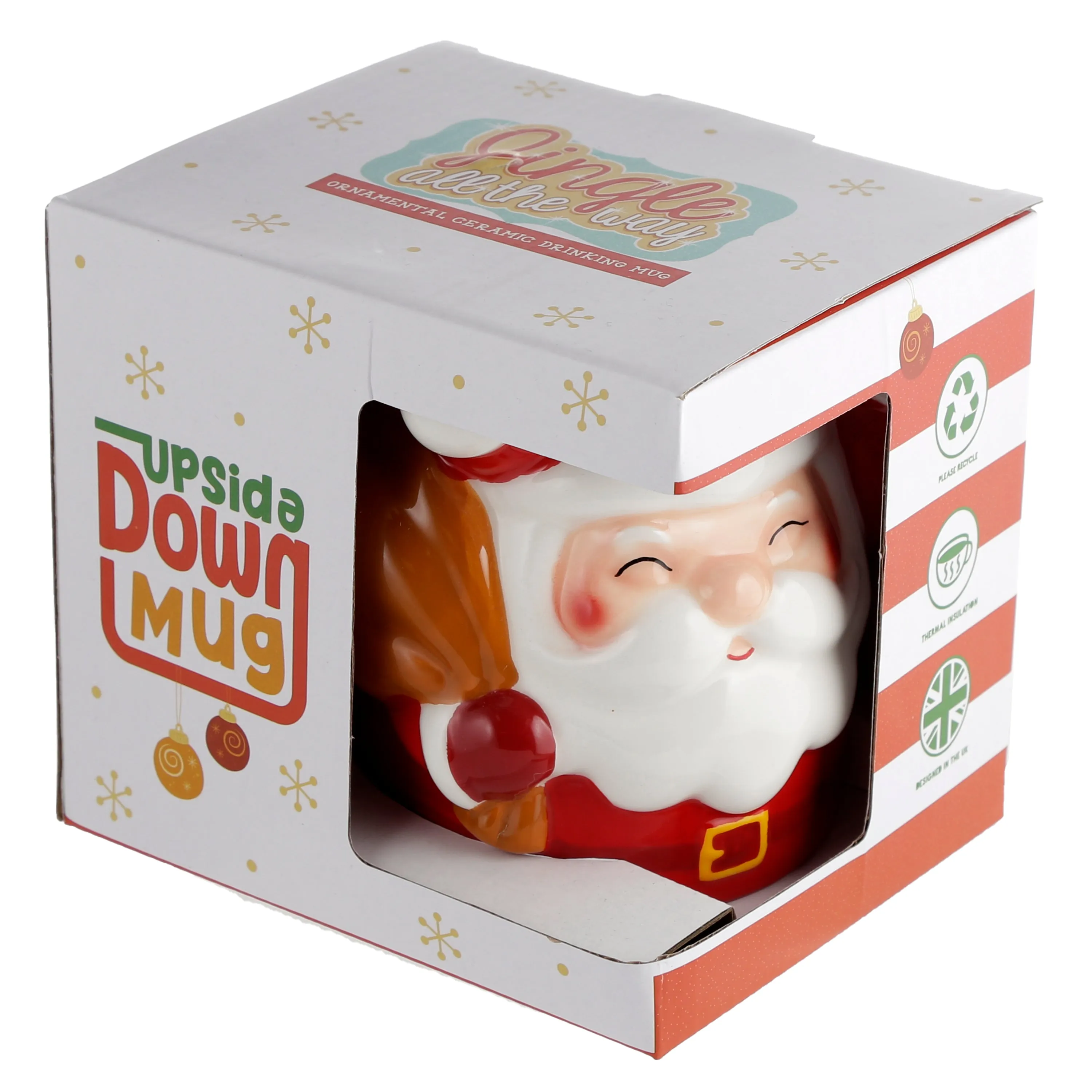 Christmas Santa Upside Down Ceramic Shaped Mug