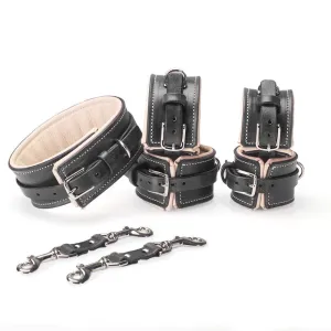 Classic Padded Leather Collar & Cuffs [SET]