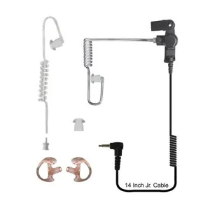 CODE RED Silent Jr Pack Earpiece Clear Acoustic Tube Listen Only for 2-Way Radios