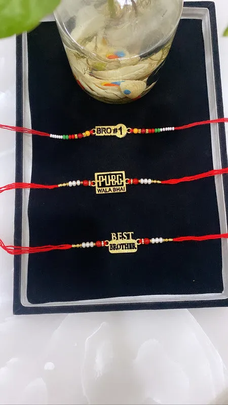 Combo of 3 Wooden Bro No1 Pubg Bhai Rakhi