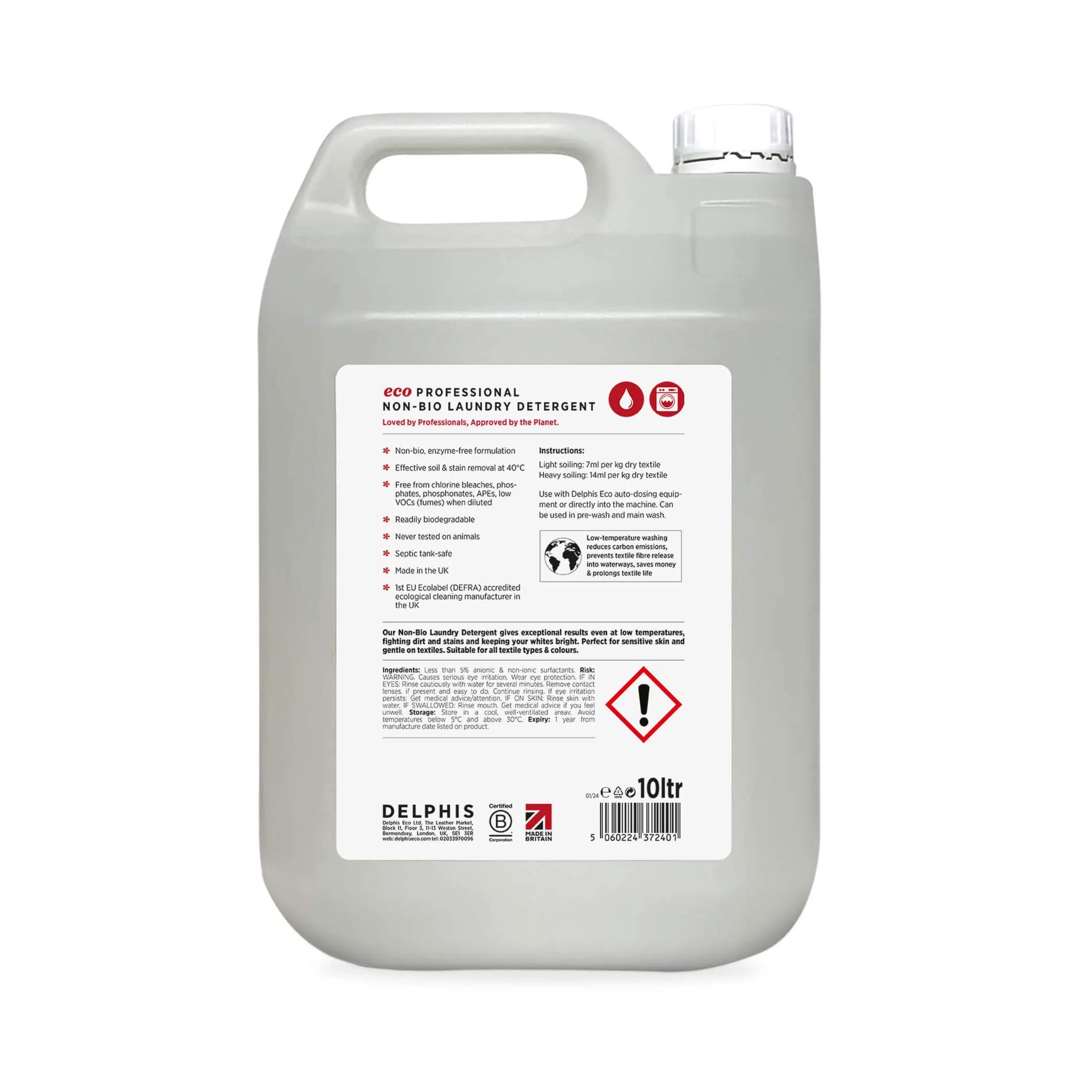 Commercial Non-Bio Laundry Detergent 10L