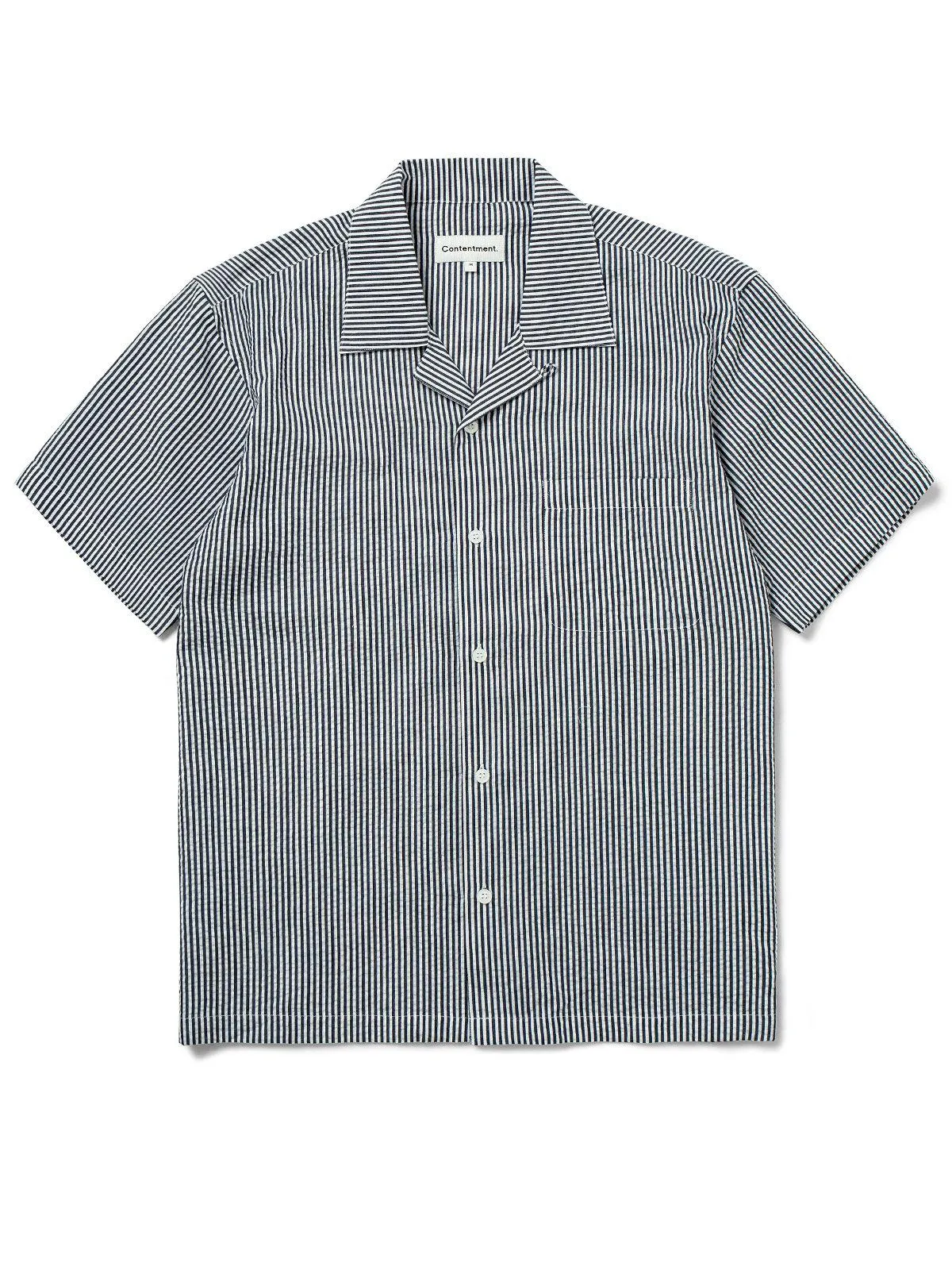 Contentment. Relaxed Seersucker Grey Shirt