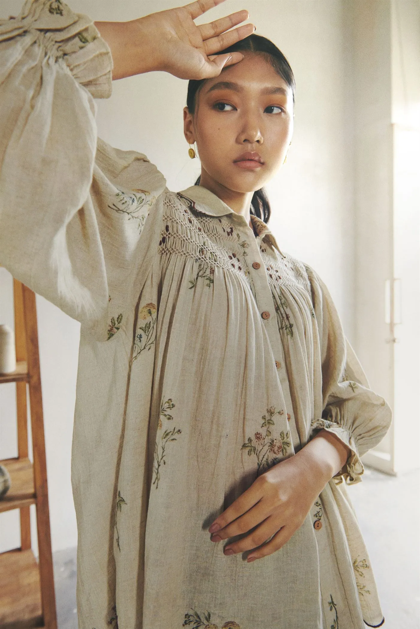 CORD   I   Hiraeth  Judy Shirt Ivory-Dahlia Print