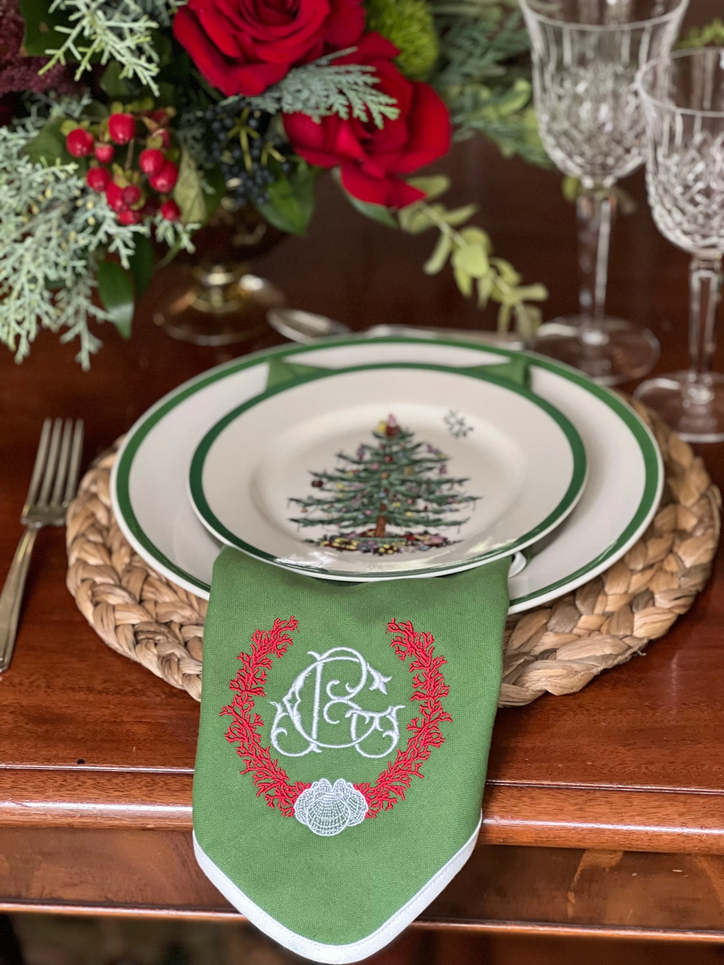 Cotton Christmas Napkins-Set of 4