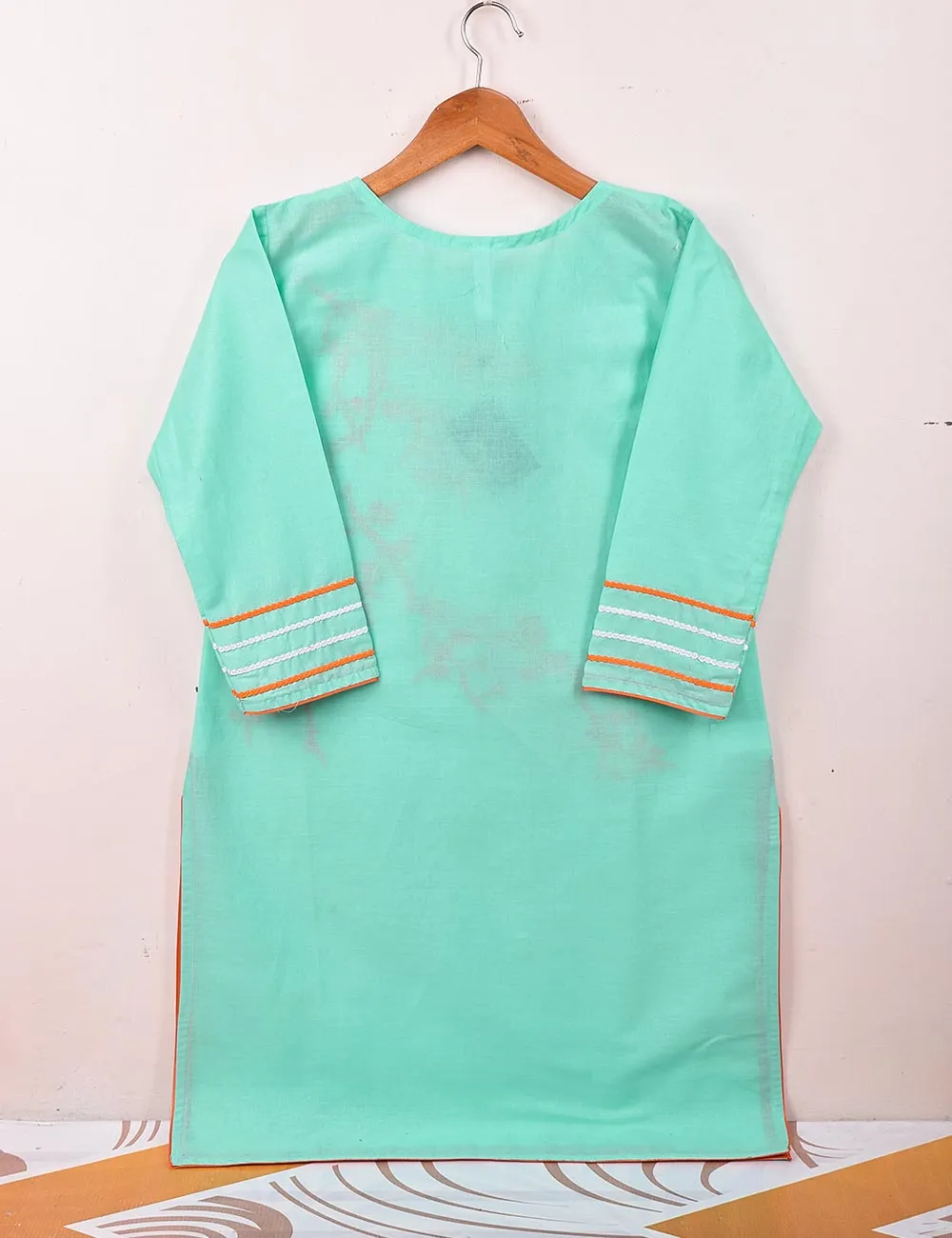 Cotton Embroidered Stitched Kurti - Thunder (TS-058A-SeaGreen)