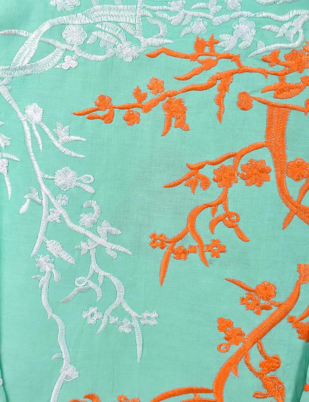 Cotton Embroidered Stitched Kurti - Thunder (TS-058A-SeaGreen)