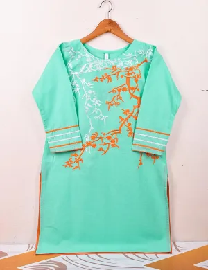 Cotton Embroidered Stitched Kurti - Thunder (TS-058A-SeaGreen)