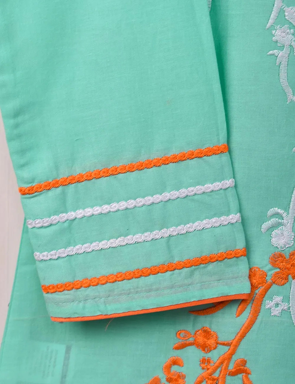Cotton Embroidered Stitched Kurti - Thunder (TS-058A-SeaGreen)