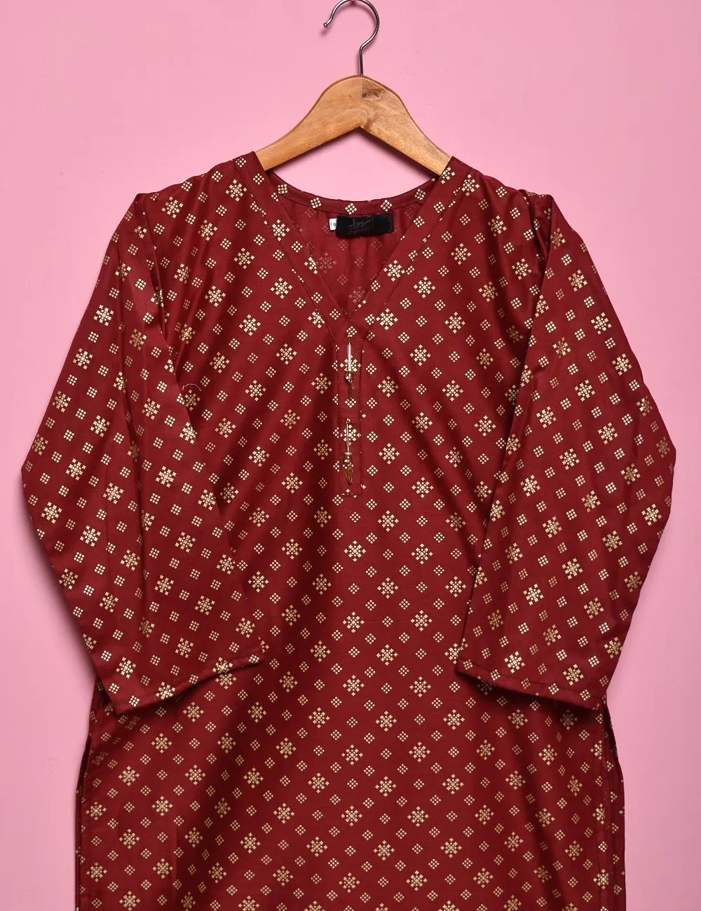 Cotton Printed Stitched Kurti - Rejuve (TS-020A-Maroon)