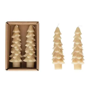 Cream Tree Taper Candles (set of 2, 2 sizes)