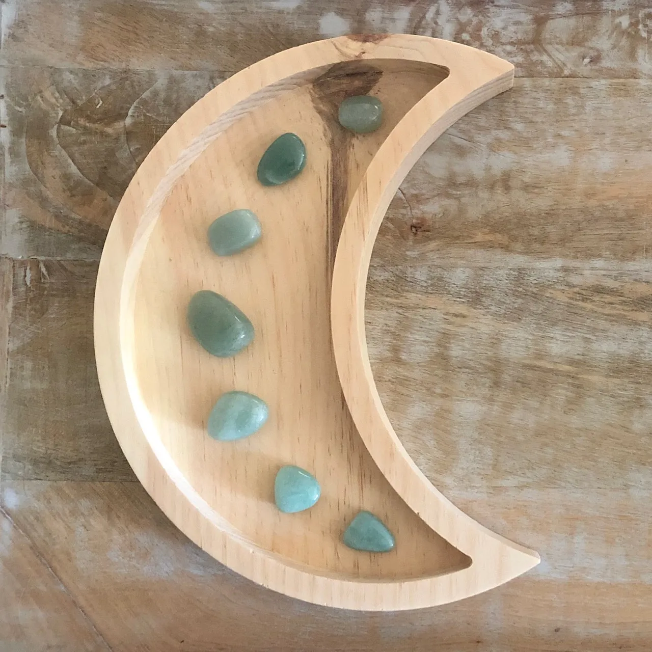Crescent Moon Wood Tray