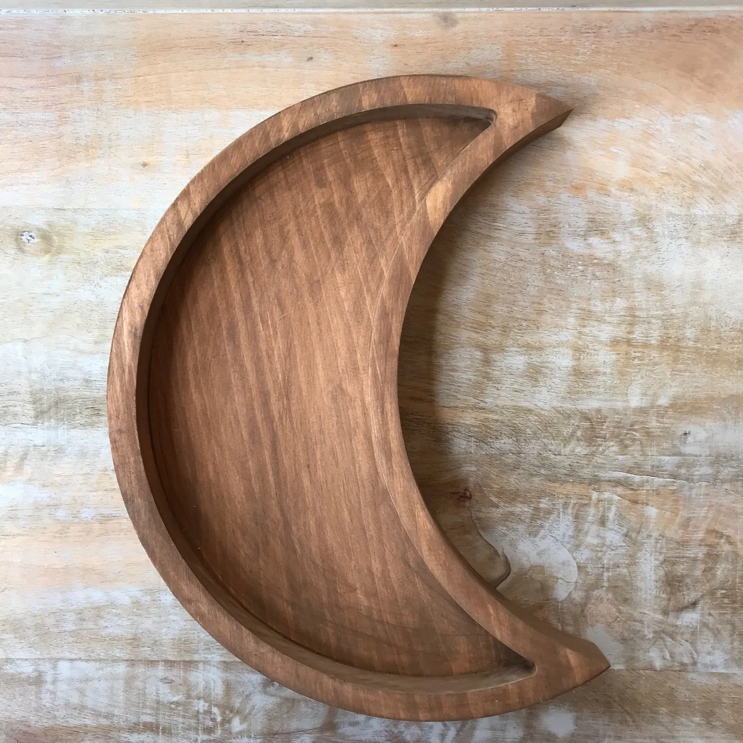 Crescent Moon Wood Tray