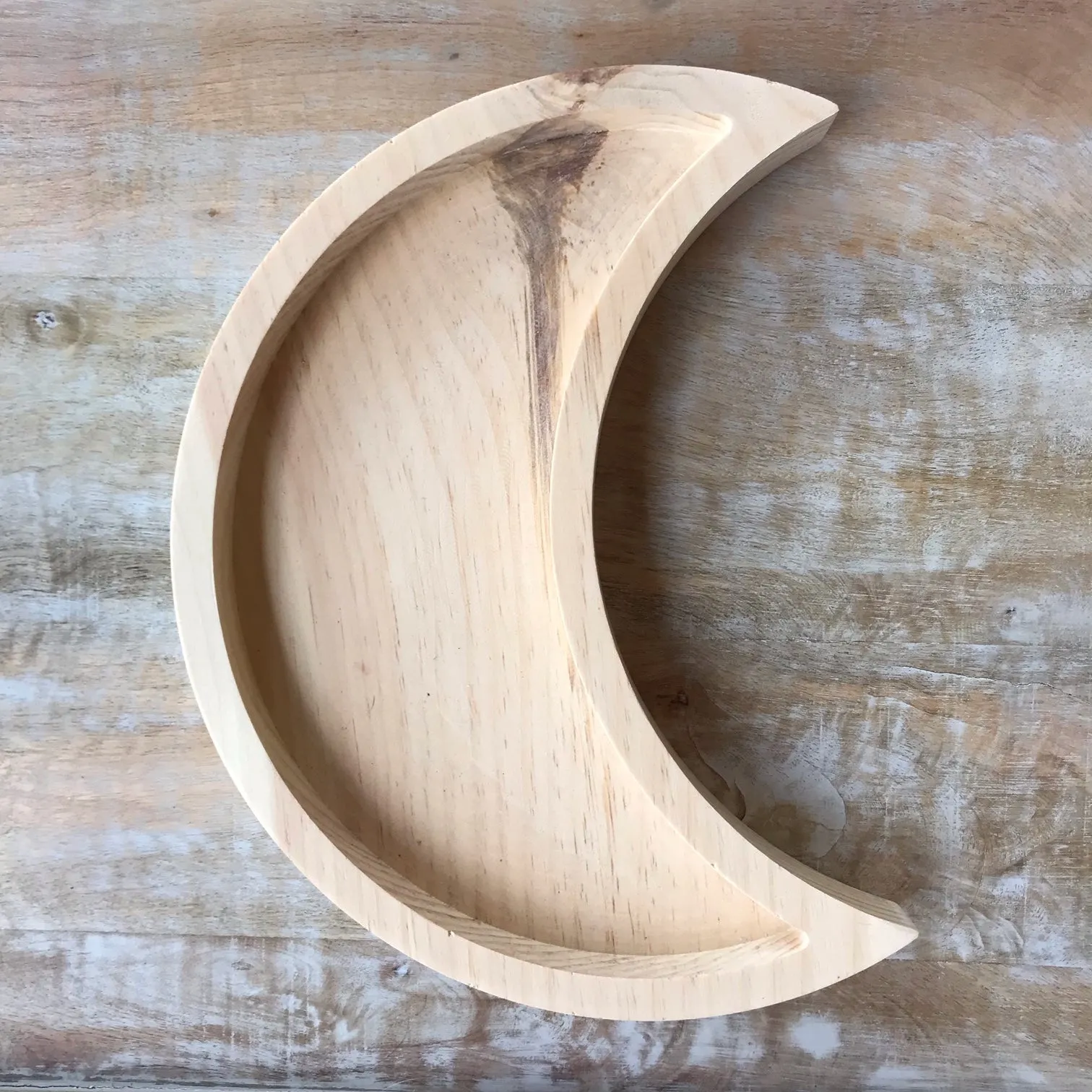 Crescent Moon Wood Tray