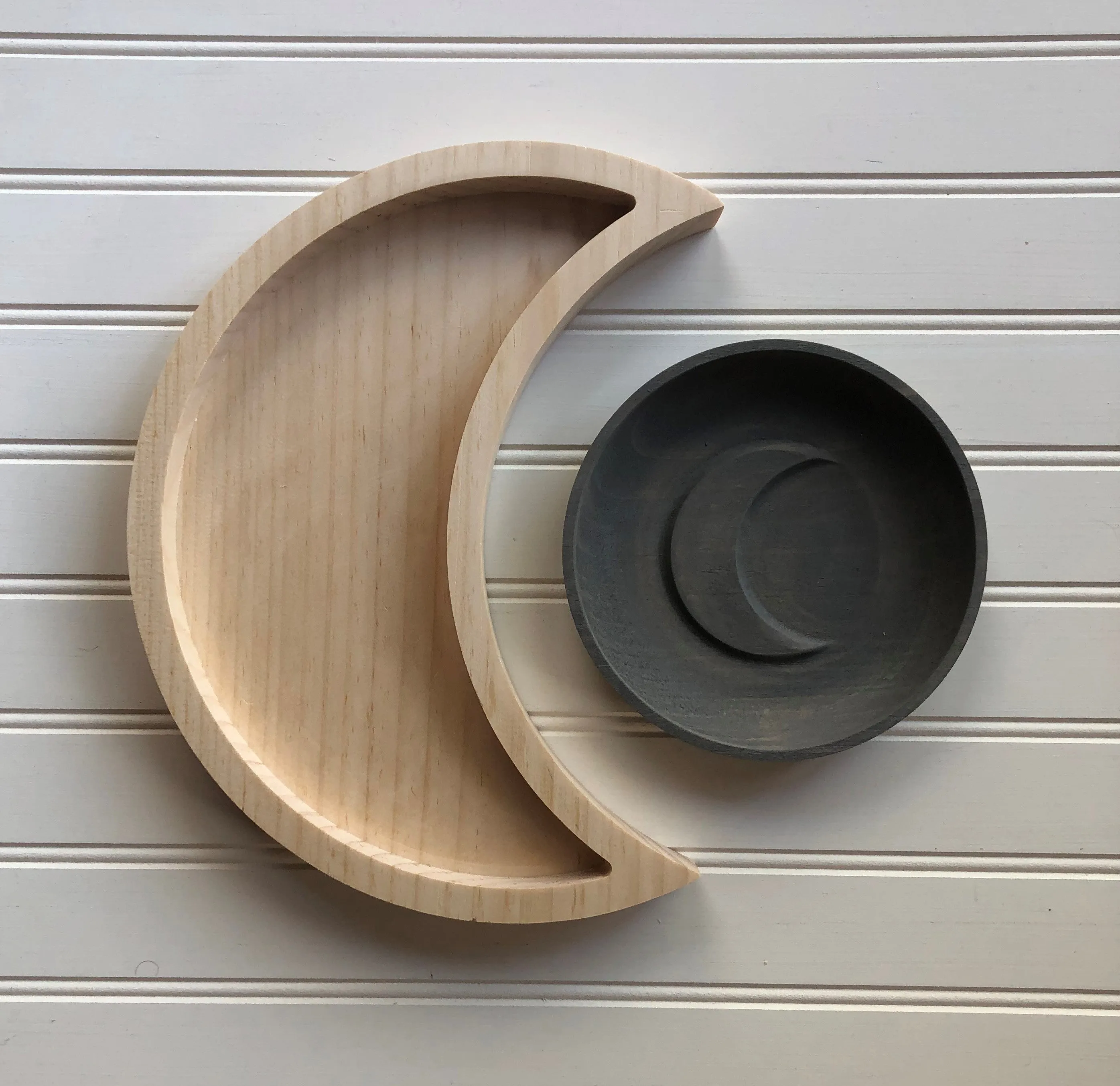Crescent Moon Wood Tray