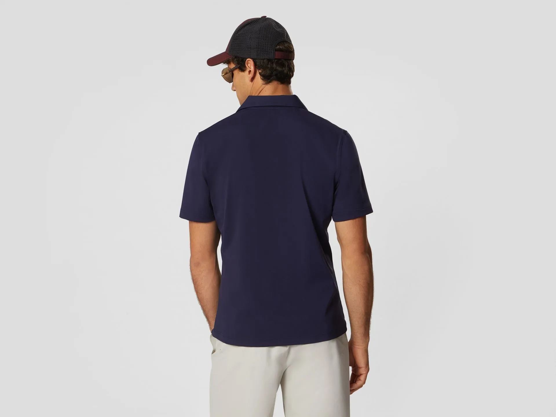 Crew T Bio Nylon Jersey Polo Shirt - Navy Blue